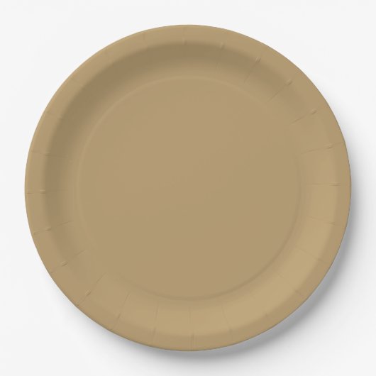 Assiette en papier marron neutre (Devant)