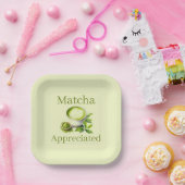 Assiette en papier matcha (Fête)