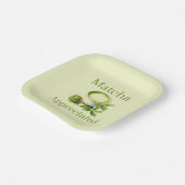 Assiette en papier matcha (Angulaire)