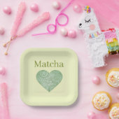 Assiette en papier matcha (Fête)