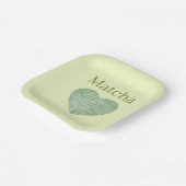 Assiette en papier matcha (Angulaire)
