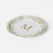 Assiette en papier Monogramme Bridal Shower Vert t (Angle)