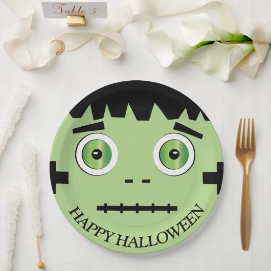 Assiette en papier Monstre d'Halloween (Mariage)