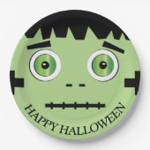 Assiette en papier Monstre d'Halloween (Devant)