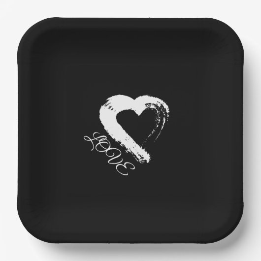 Assiette en papier Moon Heart (Recto)