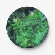 Assiette en papier. Motif abstrait. Anetka.