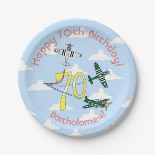 Assiette en papier Mustangs 70e anniversaire ciel