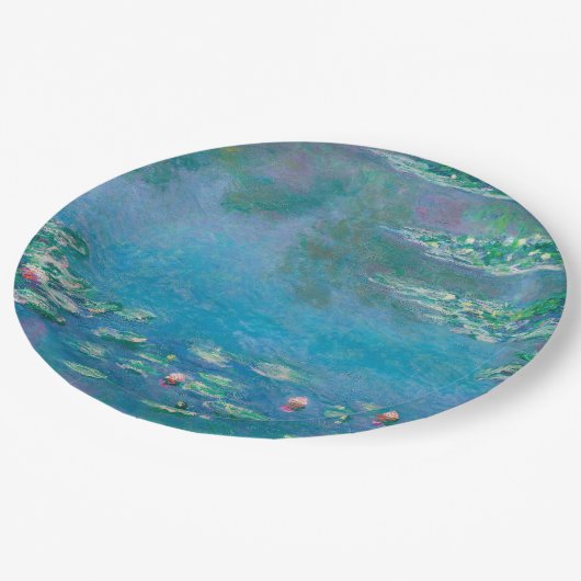 ASSIETTE EN PAPIER: "NÉNUPHARS" PAR MONET (Angle)