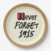 Assiette en papier Never Forget 1915 (Devant)