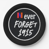Assiette en papier Never Forget 1915 (Devant)