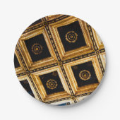 Assiette en papier noir et or (Devant)