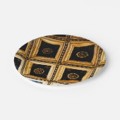 Assiette en papier noir et or (Angle)