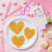 Assiette en Papier Orange Coeur – Décoration de Fê (Fête)
