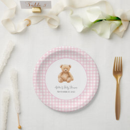 Assiette en papier Ourson classique chic pour Baby