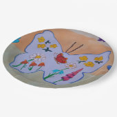Assiette en papier Papillon rêvant (Angle)