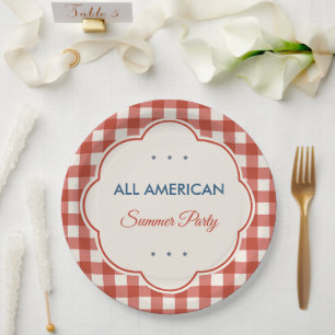 Assiette en papier patriotique Americana vintage