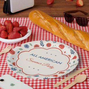 Assiette en papier patriotique Americana vintage