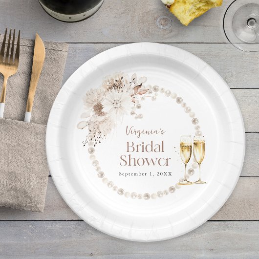 Assiette en papier Perles et Prosecco