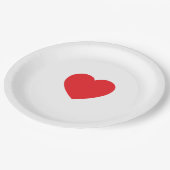 Assiette en Papier Personnalisée Cœur Rouge Élégan (Angle)