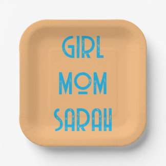 assiette en papier personnalisée FILLE MAMAN BÉBÉ