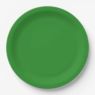 Assiette en papier personnalisée vert forêt