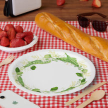 Assiette en papier Petits pois verts