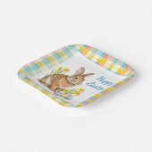 Assiette en papier plaid de printemps avec lapin d (Angulaire)
