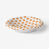 Assiette en papier - Points orange avec des bords (Angulaire)