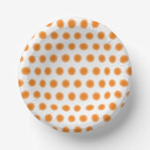 Assiette en papier - Points orange avec des bords (Recto)