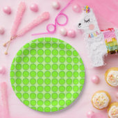 Assiette en papier - Points verts (Fête)