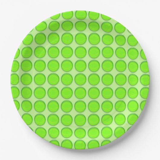 Assiette en papier - Points verts (Devant)