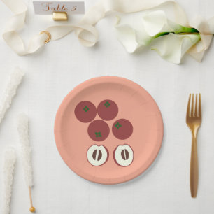 Assiette en papier Pomme Velours