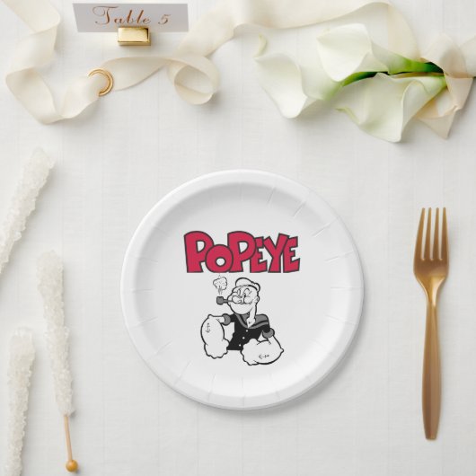 Assiette en papier Popeye (Mariage)