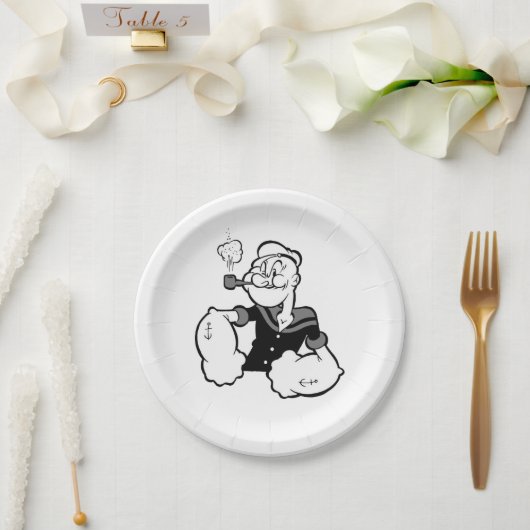 Assiette en papier Popeye (Mariage)