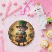 Assiette en papier Pot d'or de lutin fantaisiste (Fête)