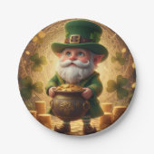 Assiette en papier Pot d'or de lutin fantaisiste (Devant)