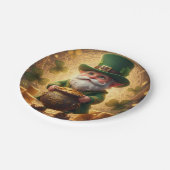 Assiette en papier Pot d'or de lutin fantaisiste (Angle)
