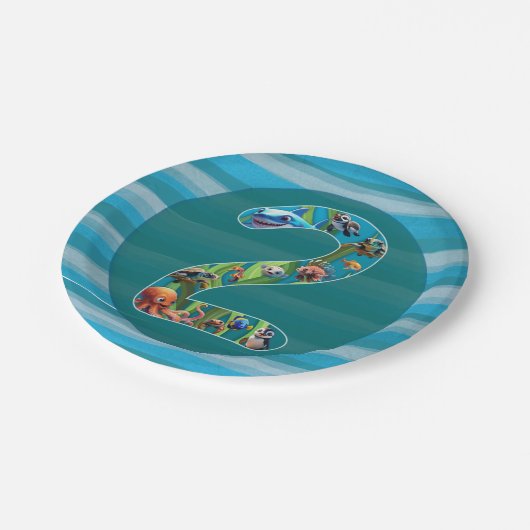 Assiette en papier pour 2e anniversaire (Angle)