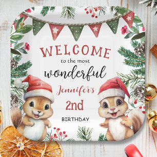 Assiette en papier pour 2e anniversaire Christmas
