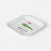 Assiette en papier pour anniversaire de golf (Angulaire)