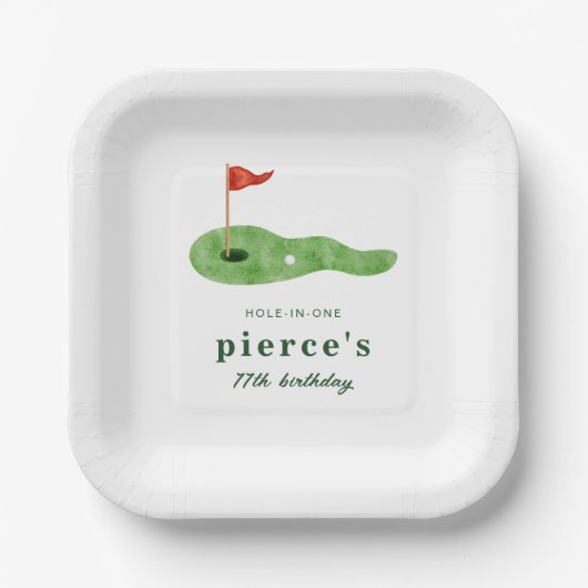 Assiette en papier pour anniversaire de golf (Recto)