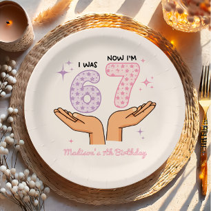 Assiette en papier pour anniversaire fille six sep