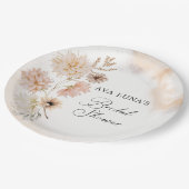 Assiette en papier pour Baby Shower de mariage flo (Angle)