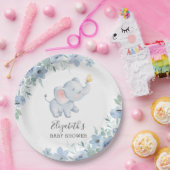 Assiette en papier pour Baby shower d'éléphant dou (Fête)
