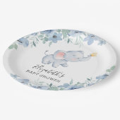 Assiette en papier pour Baby shower d'éléphant dou (Angle)
