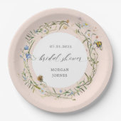 assiette en papier pour baby shower élégante prair (Devant)