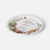 Assiette en papier pour Baby Shower Floral Rustiqu (Angle)