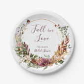 Assiette en papier pour Baby Shower Rustique Flora (Devant)