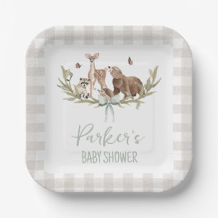 Assiette en papier pour Baby Shower sur le thème d