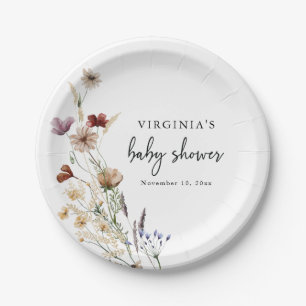 Assiette en papier pour Baby Shower Wildflower